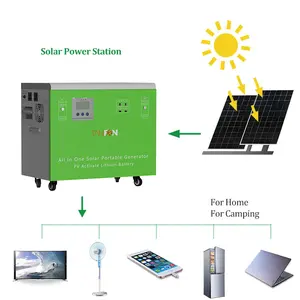 portable solar power generator 500w solar generator 1000W 2000W with inbuilt battery solar inverter