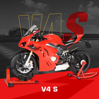 Modèle de moto Ducati V4r à l'échelle 1:6 en alliage avec fonction de pulvérisation, effets sonores et lumineux, jouet de collection, cadeau en gros pour garçons