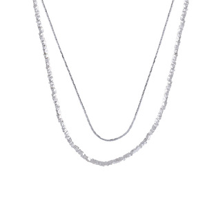 A Double-layered High-end <strong>Silver</strong> <strong>Necklace</strong> with a <strong>Unique</strong> Design for Women, Featuring a Fine Shimmering Layer - Product Image 5