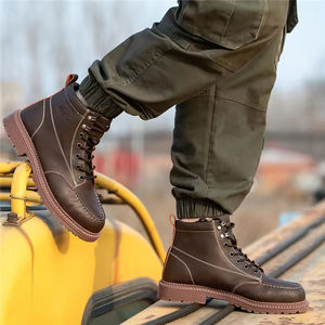 Botas Chelsea Clásicas Británicas de Cuero Marrón para Hombre, Zapatos de Vestir de Caña Alta con Diseño Slip-On, Estilo Cowboy - Product Image 3