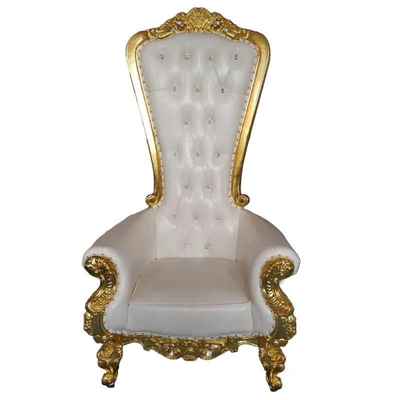 Luxury Event Furniture Silver Color Bride and Groom Throne Chair Royal King throne chairs