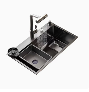 Black Kitchen Sink Stainless Steel Nano Coating <b>Scratch</b> Resistant Single Bowl - Product Image 2