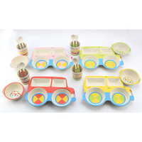 Ensemble de 5 bols amusants et mignons en fibre de bambou pour enfants, écologiques, sans BPA, de qualité alimentaire