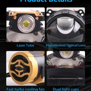 2022 New Laser Headlight SANVI 6000K 32500LUX 72w L70 Bi Led Projector Laser Lens Dual Projector Head Light - Product Image 6