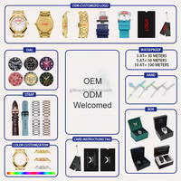 Montre homme noire, étanche 3 ATM, quartz, bracelet simple en acier inoxydable 20 mm, mouvement SEIKO, logo de marque personnalisé, finition mate IP, chiffres arabes.