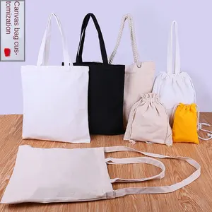Onuo OEM ODM vuoto Logo personalizzato stampato borsa Shopping in tela di cotone tinta unita riciclabile