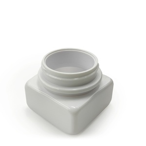 Vente en gros d'usine, pots cosmétiques en plastique carrés noirs de luxe vides de 5G et 15G avec couvercle à vis rond pour crème pour les yeux et lotion - Product Image 1