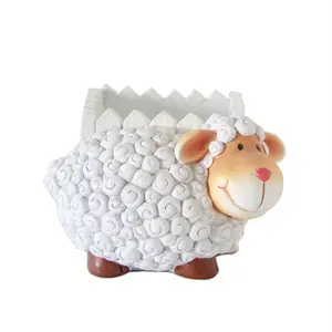 Moutons vivants figurines résine pot de fleur d'animal