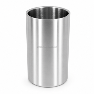 Double Walled Ice Bucket Stainless Steel Wine <b>Cooler</b> Metal Bar Ice Bucket Insulated Champagne Bucket Kitchen Equipment - Product Image 1