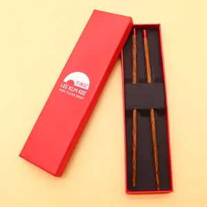 高品质定制标志筷子礼品套装可重复使用的文革木筷子带定制盒