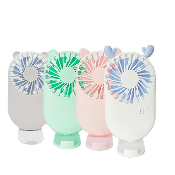Cute Desktop Personal Fan Handheld Ventilator USB Rechargeable Mini Pocket Fan with Logo Printing Portable Small Electric Fan
