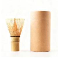 Fouet en bambou japonais fait à la main pour Matcha 100 broches ensemble contemporain avec étui en plastique accessoires en porcelaine vaisselle à thé