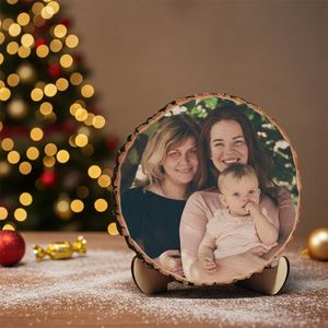 Round Shaped Natural Unfinished <b>Wood</b> Painting <b>Slices</b> Custom Made Size Custom Logo Modern Design for DIY Christmas Crafts - Product Image 2