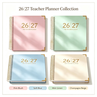 Agenda personnalisé 2026-2027 à spirale, couverture rigide, logo doré, 365 jours, journal quotidien, hebdomadaire, mensuel, promotion, planificateur de mariage, format B5 A5