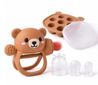 Ensemble d'alimentation pour bébé en silicone, sucette à alimentation lente avec plateau de congélation pour 7-36 mois