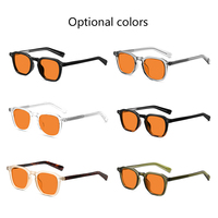 Gafas Ópticas Unisex con Armazón Poligonal TR90 Personalizado 2026, Lentes Planas Personalizadas en Rojo Naranja, Gafas con Protección Anti-Luz Azul