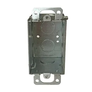 3In*2In Galvanized Steel Gangable Switch Box With Plaster Ears 2-1/2 Deep Welded Electrical Metal Box Silver
