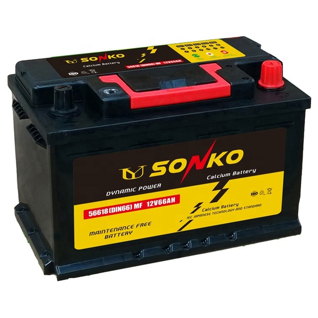 SONKO Brand Most Competitive DIN66-MF 12V66Ah Lead Acid Maintenance Free Truck Batteries