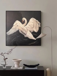 <span class=keywords><strong>Pintura</strong></span> decorativa de <span class=keywords><strong>cisnes</strong></span> blancos lienzo impresión artística <span class=keywords><strong>pintura</strong></span> para sala de estar moderna decoración del hogar - Product Image 2