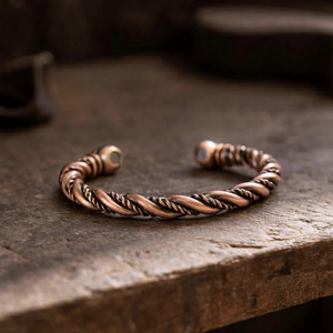 Pulseras de Cobre Puro Personalizadas de Moda Vintage, Joyería para Hombre, Pulseras Ajustables con Alambre Trenzado Personalizadas - Product Image 1