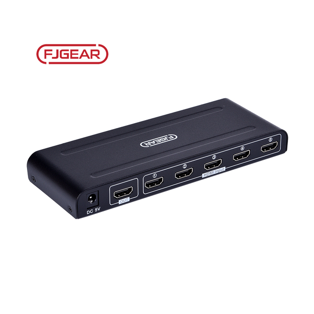 FJ-4K501 Fjgear 5 Port hdmi HD Video Switcher 4k Hdmi1.4 HD 3D Visual Effect Five Screens Switch Freely 3840*2160/30hz