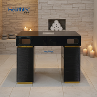 Ensemble table et chaise de manucure en bois de luxe moderne pour salons de centres commerciaux - Usage commercial, durable et facile à nettoyer