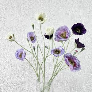 Hot <span class=keywords><strong>Sale</strong></span> Single 5 Cabeça Papoula Flores Anêmona Branco Artificial Anêmona Mar Flor para Casa Interior Decoração Do Casamento - Product Image 1