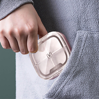 Boîte à pilules portable, mini boîte de rangement pour vitamines, étanche à l'humidité, organiseur de médicaments quotidiens pour sac à main, portefeuille, conteneur de poche