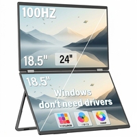 18,5 Zoll Faltbarer Dual-Monitor 100Hz FHD 1080P Tragbarer Bildschirm-Erweiterer für Laptop PC Handy Plug & Play Büro-Display