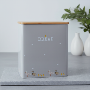 Color Powder Coated Metal <strong>Large</strong> <strong>Bread</strong> <strong>Bin</strong> with Bamboo Cover Rectangle Shape Injection-Molded Household Food Container - Product Image 4