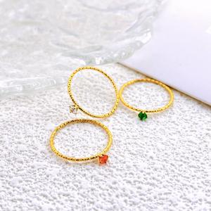 Anello placcato in oro 18K da 1mm <span class=keywords><strong>con</strong></span> strass in cristallo color smeraldo strass regalo di nozze per amanti delle donne <span class=keywords><strong>anelli</strong></span> - Product Image 2