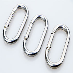 304 <span class=keywords><strong>Carabiner</strong></span> Stainless Steel tugas berat, Tautan cepat bentuk <span class=keywords><strong>Oval</strong></span> kait jepret lurus untuk industri - Product Image 4