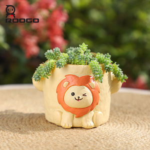 Adorable Maceta de Resina con Forma de <span class=keywords><strong>Koala</strong></span> y León, Linda Maceta de Dibujos Animados, Contenedor para Suculentas, Decoración para el Hogar y la Oficina, Regalo Kawaii - Product Image 3