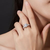 Cincin Moissanite Kepala Banteng Baru Terlaris, Perak Sterling S925, Perhiasan Mewah Ringan Elegan dan Serbaguna