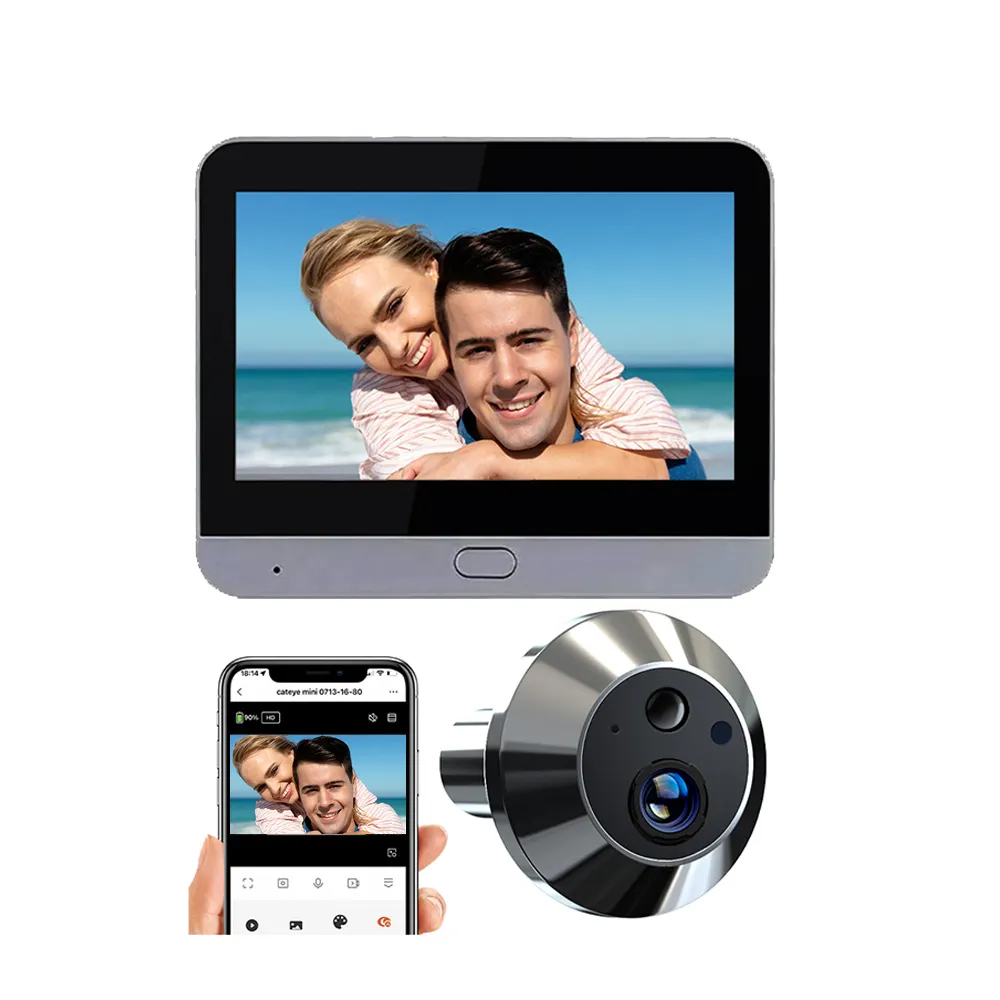 Tuya Smart 1080P WiFi sonnette caméra 2MP numérique porte visionneuse vidéo judas caméra porte oeil de chat pour la Protection de sécurité à domicile