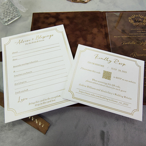 Invitaciones de Boda Personalizadas de Alta Gama con Carpeta de Terciopelo, Invitaciones Acrílicas Transparentes para Eventos de Lujo y Fiestas de Quinceañera - Product Image 6