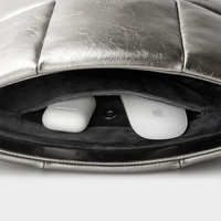Housse pour ordinateur portable en cuir PU matelassée et rembourrée 15/16 pouces, style sac à main, antichoc, imperméable, étui de transport