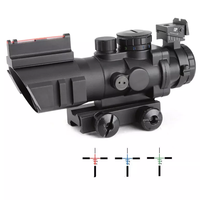 Lunette de visée SPINA Hunting Optics 4x32 en alliage d'aluminium, entièrement multicouche, avec fibre optique, double éclairage, design compact pour