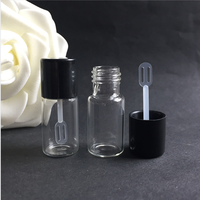 Flacon en verre transparent de 3 ml avec bouchon en bakélite noir, couvercle phénolique, petit flacon de parfum avec spatule