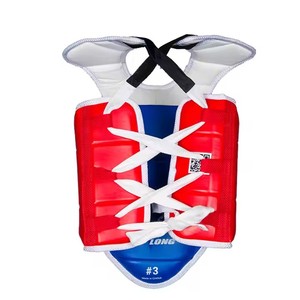 Soporte de Espalda Ajustable Firmway Rojo y Azul, Protección Profesional Reforzada, Duradero, de PU/EVA/Esponja, para Competencia de Taekwondo, Uso Adulto - Product Image 2