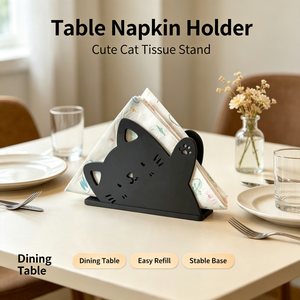 Porta Servilletas con Diseño de Gato de la Suerte Impreso en 3D, Bonito Soporte para Servilletas con Forma de Gato que Hace Señas, Decoración para Mesa del Hogar, Organizador de Servilletas de Escritorio - Product Image 1