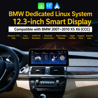 Écran tactile LCD numérique 12,3 pouces pour voiture, lecteur multimédia DVD pour tableau de bord, système Linux pour BMW X5/X6 Série 2007-2010