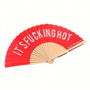 Abanico Plegable Personalizado de 23 cm, Hermoso Abanico de Madera para Baile al Aire Libre, Promocional, de Poliéster, Algodón y Bambú, con Diseño Pintado de Amor, en Oferta - Product Image 4