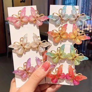 New Design Drop Oil Butterfly Pearl Colorful Hair clips Colorful Duck Hair Accessories