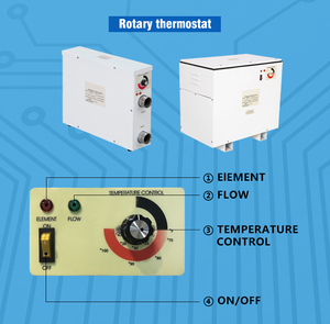 Thermostat en cuivre Water Crown pour piscines et spas avec affichage numérique de la température, économie d'énergie, usage commercial, 220V - Product Image 2