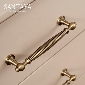 Santaya Solid Antique Brass Handles Spiral Ribbed Drawers <strong>Bedroom</strong> Wardrobes Kitchen Cabinet <strong>Doors</strong> Antique Single Hole <strong>Knobs</strong> - Product Image 5