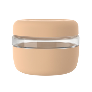 Ecologische herbruikbare glazen voorraadpotten van 350 ml met verwarmde geïsoleerde siliconen hoes en dekselset voor gebruik in de keuken - Product Image 3