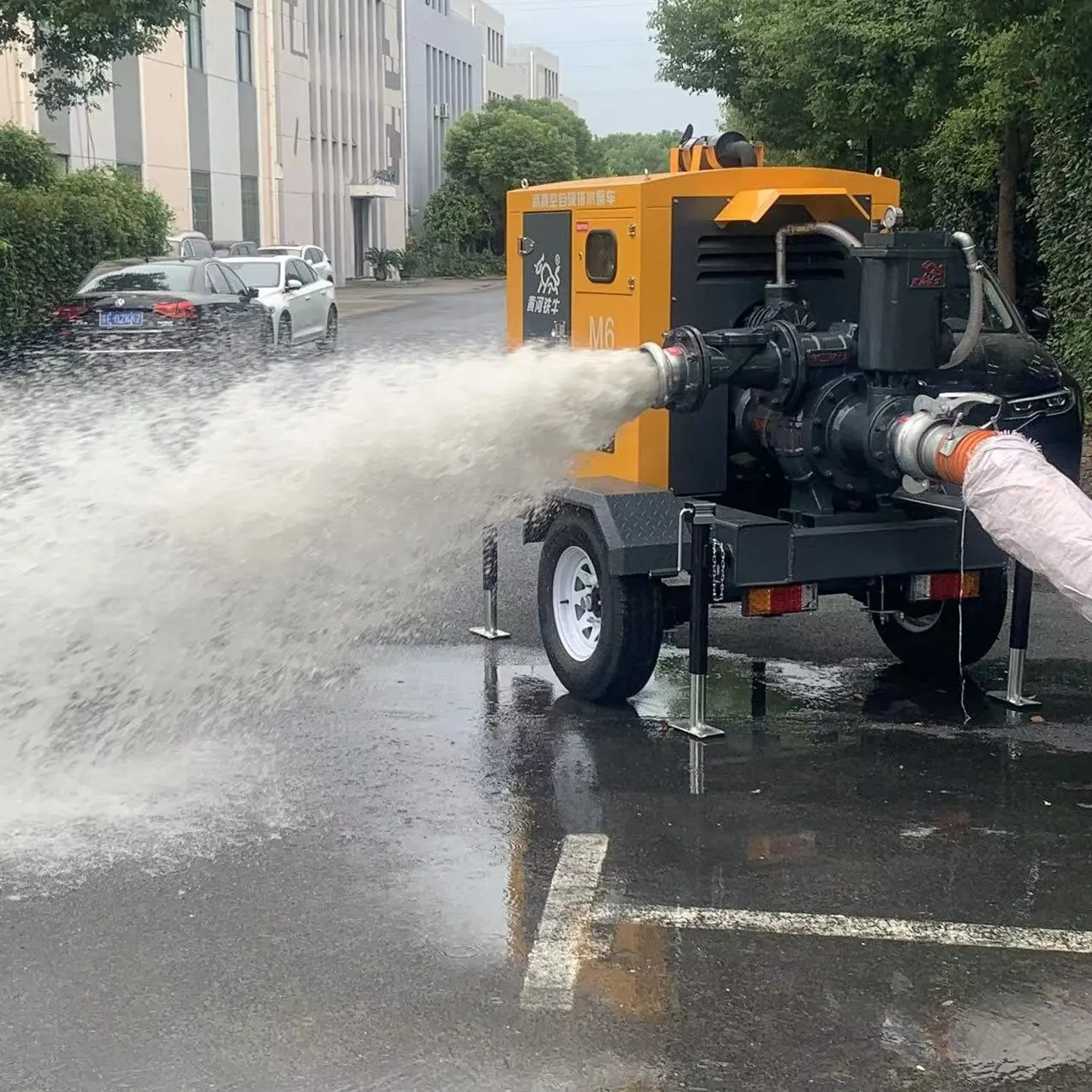 농장 관개 용 모바일 트레일러 디젤 엔진 홍수 제어 물 펌프