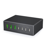 Vente d'usine - Station de charge multiport Type C 4c3a US/EU super rapide pour tous les téléphones mobiles et ordinateurs portables, chargeur de bureau USB C 105w