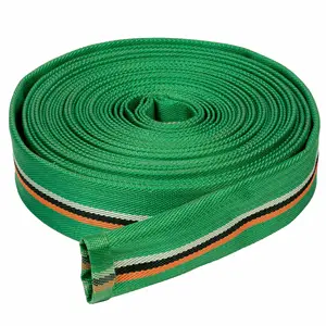 Fire Fighting Hose Green Single Jacket with White Synthetic Rubber Lining Fire Hose Prices